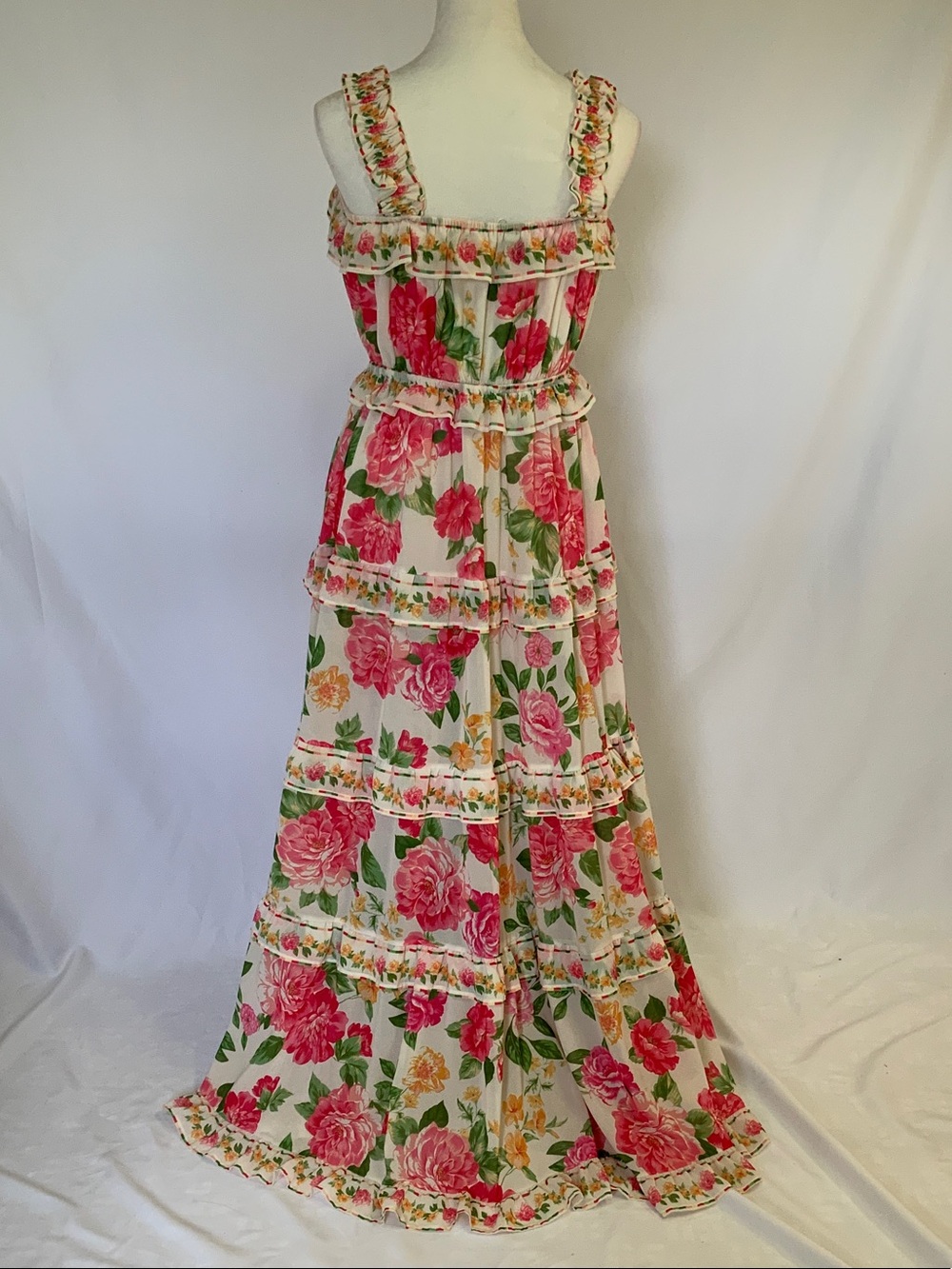Baltic Born Cream Maxi Dress with Pink & Green Floral Print - Picture 5 of 6